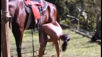 Dark stud thrust into a skinny babe in doggy position