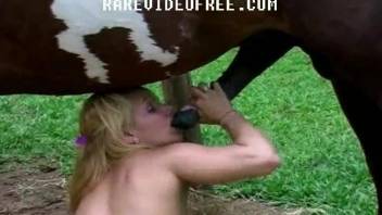 Lucky farm girl gets screwed hard by massive horse