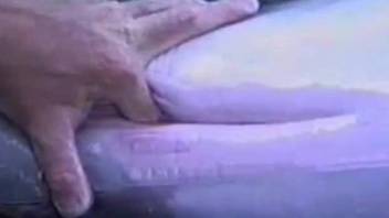 Dude fingering a dolphin's hot pussy on camera
