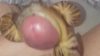 Dude's uncut cock gets covered in sexy snails
