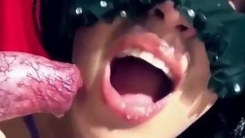 Sexy chicks enjoying passionate oral with beasts