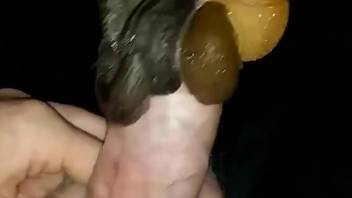 Man uses snails to enhance the stimulation during the jerk off solo