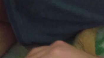 Closeup dog fuck scene with a guy that has a stiff dick